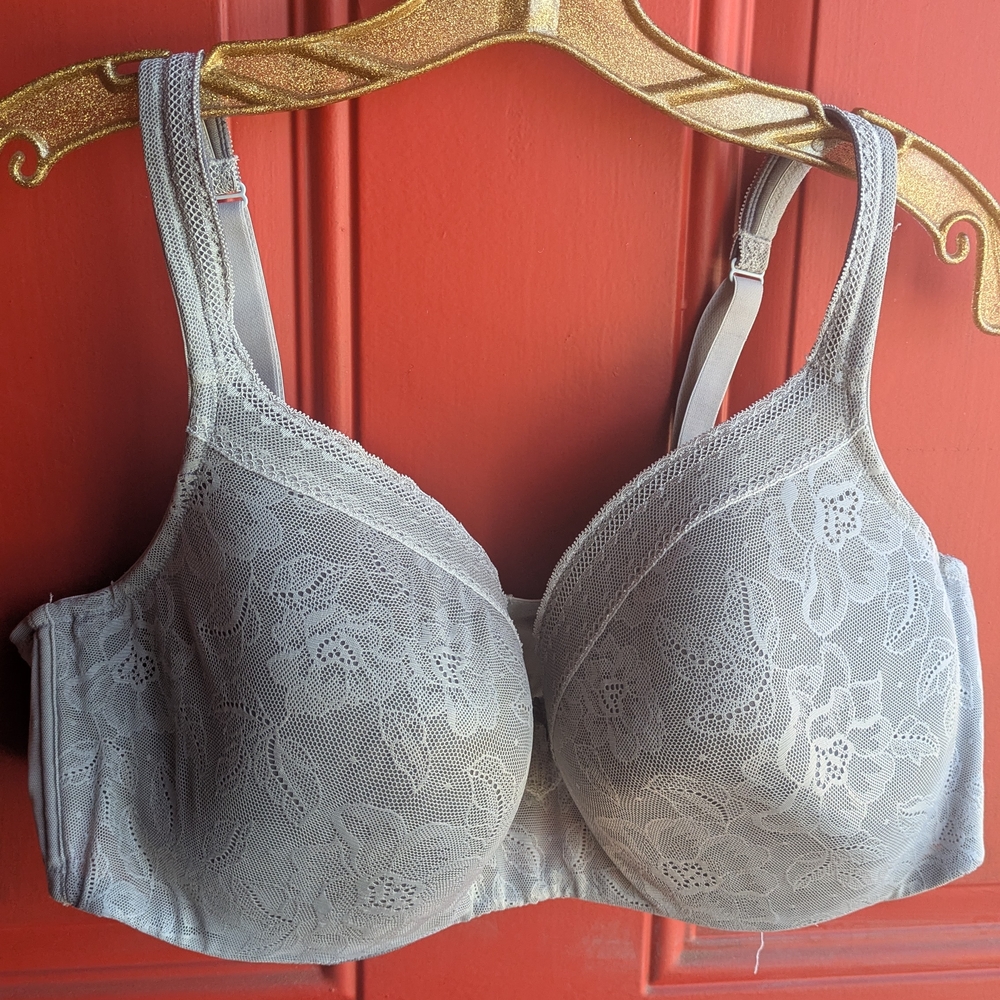 Cacique Lace Underwire Bra - Light Gray